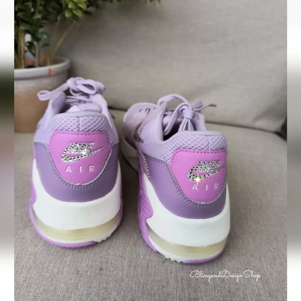 Nike Air Max Excee Womens Purple Sneakers Shoes Made with Swarovski Crystals